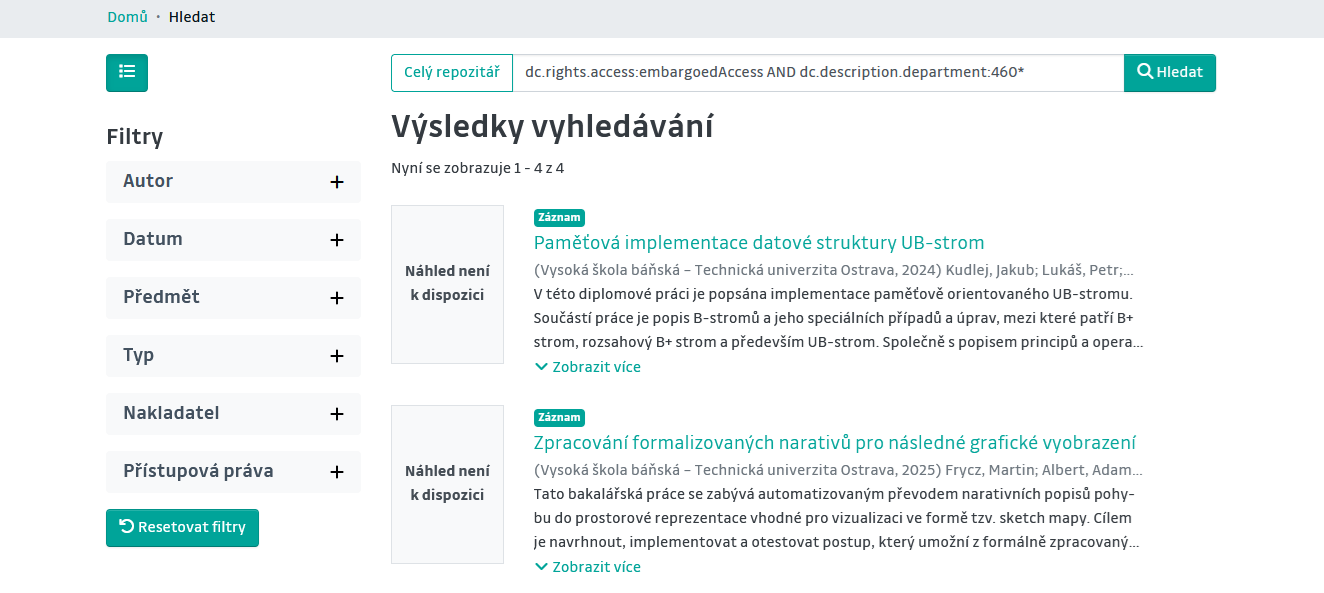 DSpace - vyhledávání #2
